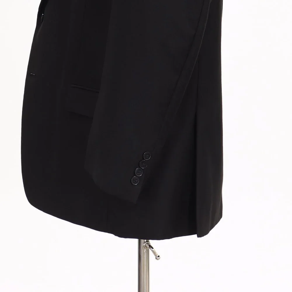 Calvin Klein 50R Black Solid 2-Button Sport Coat Blazer Jacket P380